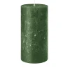 BOUGIE PILIER CIRE RUSTIQUE 14X7CM 69H VERT FONÇÉ