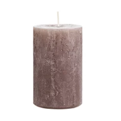 BOUGIE PILIER CIRE RUSTIQUE 8X6CM 25H BRUN