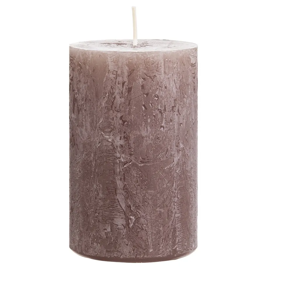 BOUGIE PILIER CIRE RUSTIQUE 11X7CM 51H BRUN