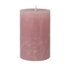 BOUGIE PILIER CIRE RUSTIQUE 11X7CM 51H ROSE ANTIQUE