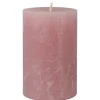 BOUGIE PILIER CIRE RUSTIQUE 14X7CM 69H ROSE ANTIQUE
