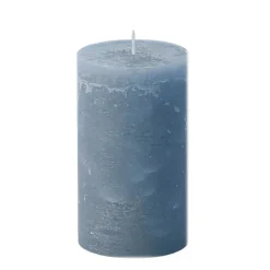 BOUGIE PILIER CIRE RUSTIQUE 14X7CM 69H BLEU ORAGE