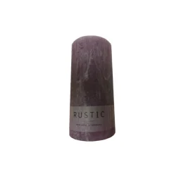 BOUGIE PILIER CIRE RUSTIQUE 8X6CM 25H LILAS