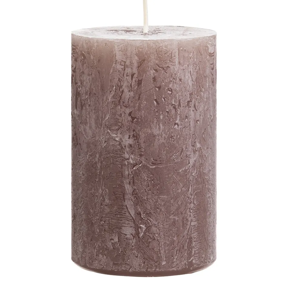 BOUGIE PILIER CIRE RUSTIQUE 14X7CM 69H BRUN
