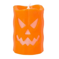 BOUGIE PILIER LED JACK O'LANTERN 10X6CM ORANGE