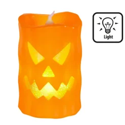 BOUGIE PILIER LED JACK O'LANTERN 10X6CM ORANGE
