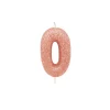 BOUGIE ROSE GOLD PAILLETTÉ CHIFFRE 0