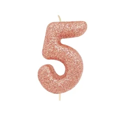 BOUGIE ROSE GOLD PAILLETTÉ CHIFFRE 5