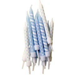 12 BOUGIES ANNIVERSAIRE BLEU PASTEL