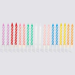 20 BOUGIES ANNIVERSAIRE 7.5CM MULTICOLORE