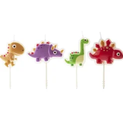 4 BOUGIES ANNIVERSAIRE DINOSAURE