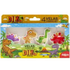4 BOUGIES ANNIVERSAIRE DINOSAURE