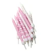 12 BOUGIES ANNIVERSAIRE ROSE PASTEL