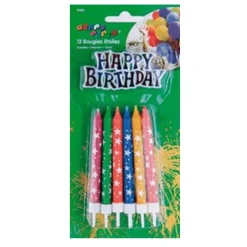 12 BOUGIES ANNIVERSAIRE ÉTOILÉES