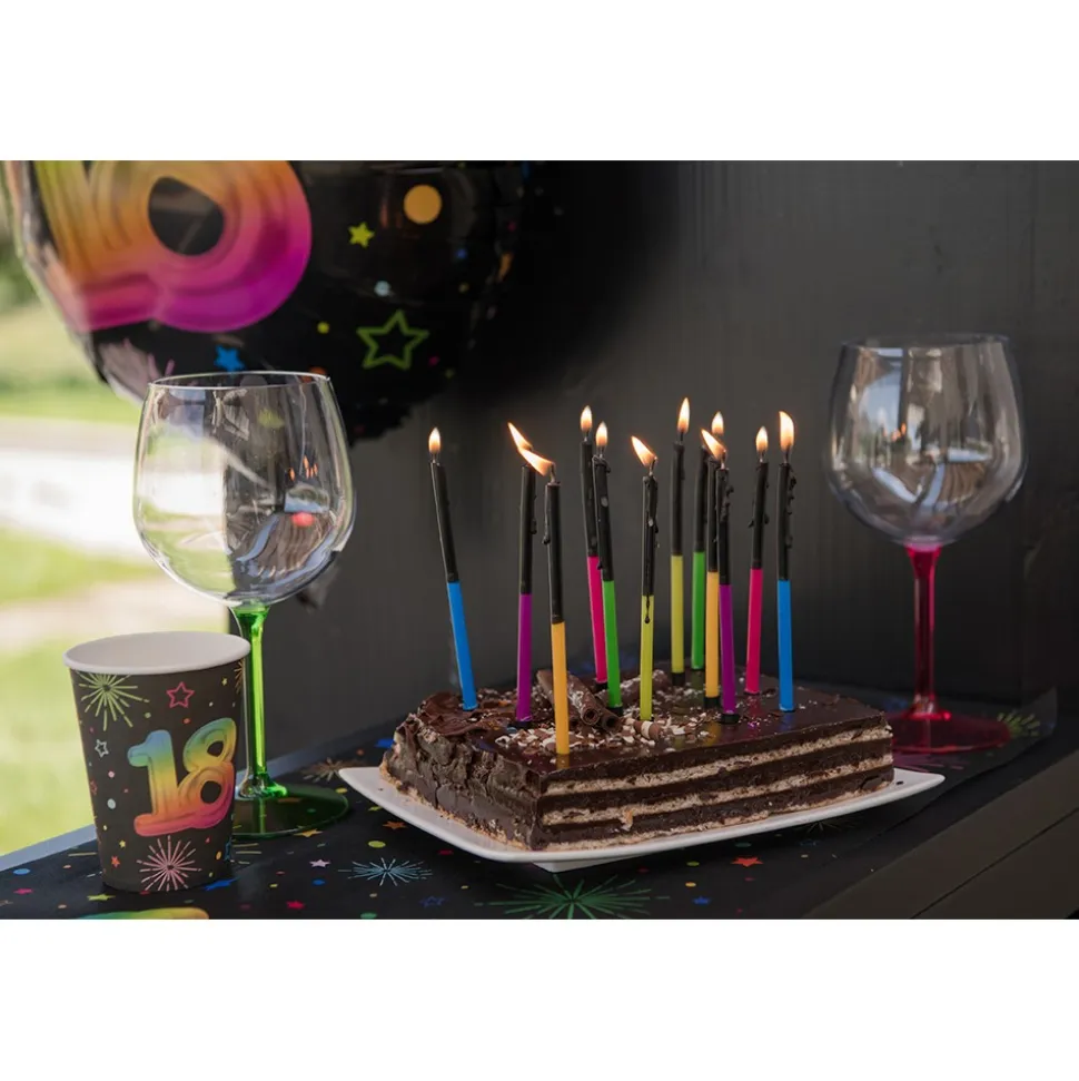 12 BOUGIES BICOLORE ANNIVERSAIRE MULTI 12.5CM