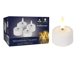 4 BOUGIES CHAUFFE-PLATS LED BLANC CHAUD 3.8CM
