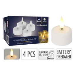 4 BOUGIES CHAUFFE-PLATS LED BLANC CHAUD 3.8CM