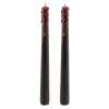 2 BOUGIES CIRE FLAMBEAU CONIQUE SANG 25CM 7H NOIR