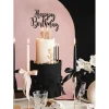 12 BOUGIES FINES CIRE BASE OR MÉTAL 14CM NOIR