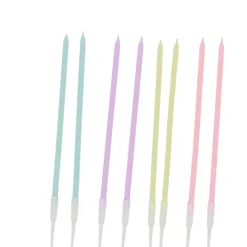 8 BOUGIES FINES GÉANTES 15CM BLEU LILAS JAUNE ROSE