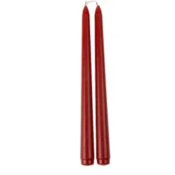 2 BOUGIES FLAMBEAU CONIQUES 25CM 7H ROUGE