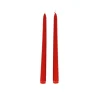 2 BOUGIES FLAMBEAU CONIQUES 25CM 4H PAILLETÉ ROUGE
