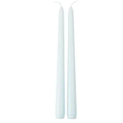 2 BOUGIES FLAMBEAU CONIQUES 25CM 7H BLEU CIEL