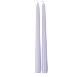 2 BOUGIES FLAMBEAU CONIQUES 25CM 7H LILAS