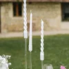 2 BOUGIES FLAMBEAU CONIQUES 25CM 7H BLANC