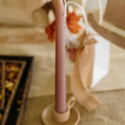2 BOUGIES FLAMBEAU CONIQUES 25CM 7H NUDE