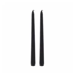 2 BOUGIES FLAMBEAU CONIQUES 25CM 7H NOIR