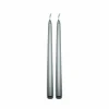 2 BOUGIES FLAMBEAU CONIQUES 25CM 7H ARGENT MÉTAL