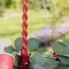 2 BOUGIES FLAMBEAU TORSADÉES 25CM 7H ROUGE