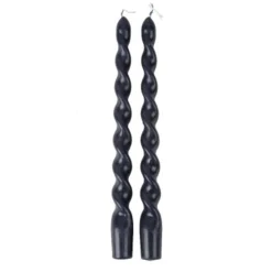 2 BOUGIES FLAMBEAU TORSADÉES 25CM 7H MARINE