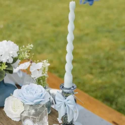 2 BOUGIES FLAMBEAU TORSADÉES 25CM 7H CIEL