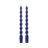2 BOUGIES FLAMBEAU TORSADÉES 25CM 7H INDIGO