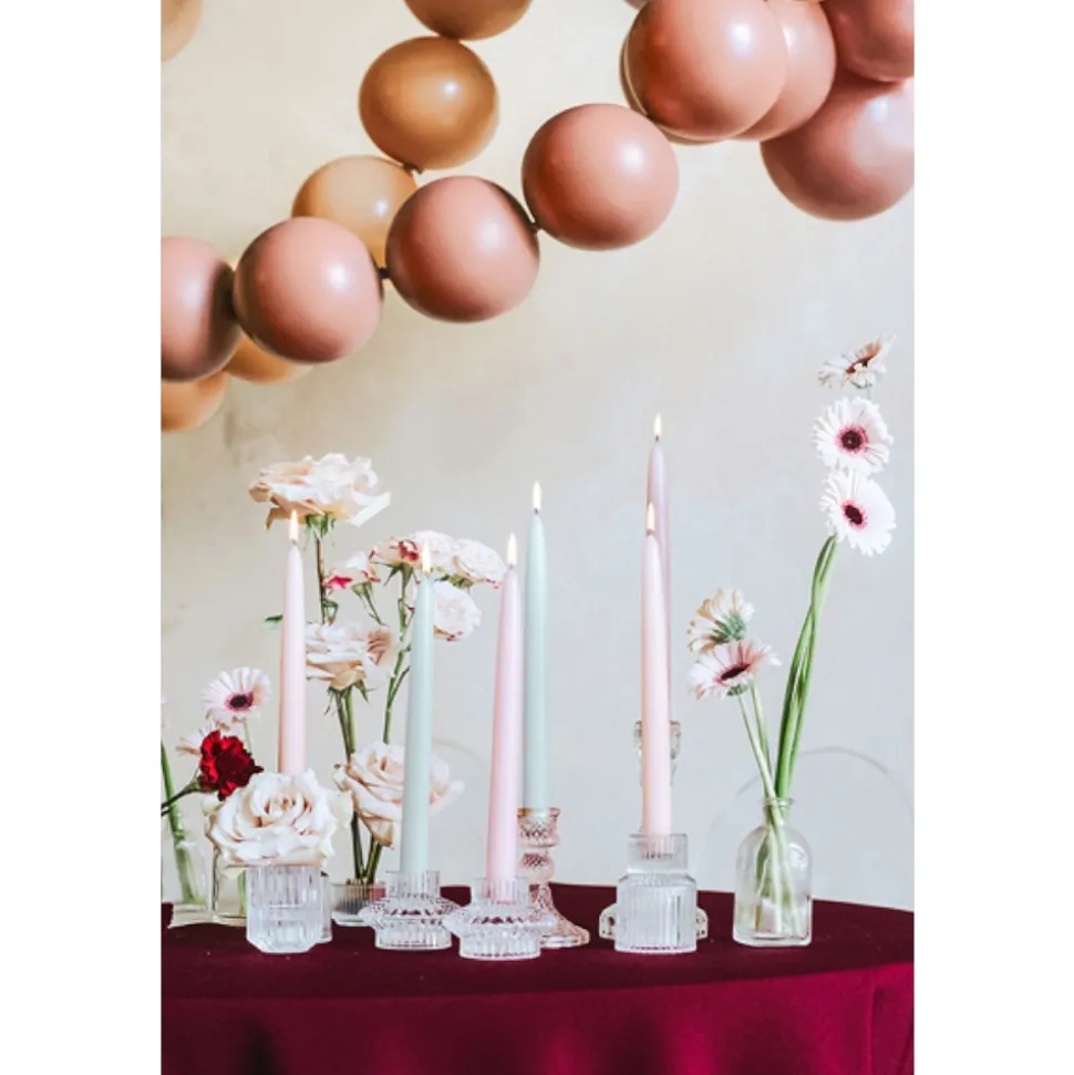 10 BOUGIES FLAMBEAUX CONIQUE 5H 24CM NUDE