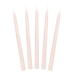 10 BOUGIES FLAMBEAUX CONIQUE 5H 24CM NUDE