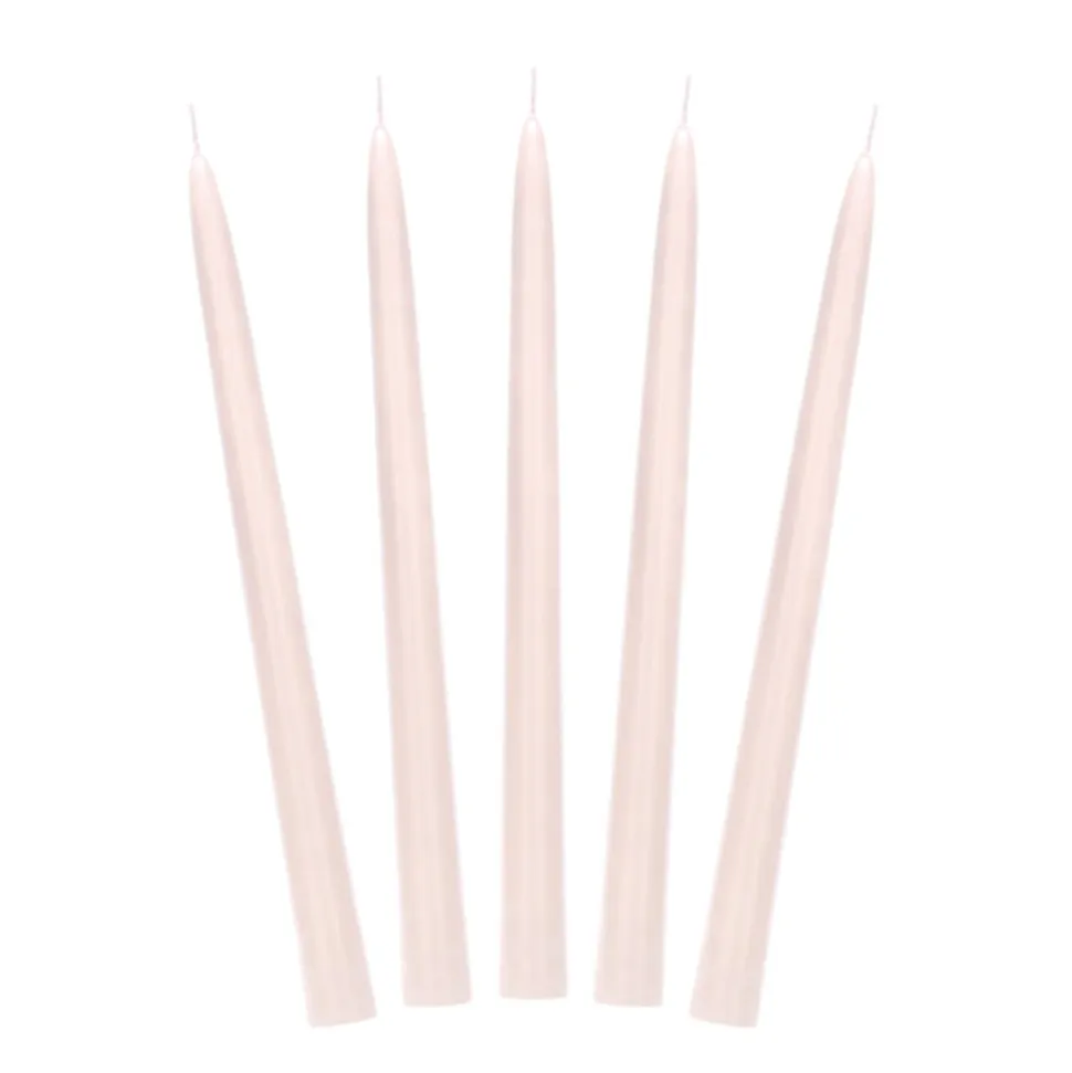 10 BOUGIES FLAMBEAUX CONIQUE 5H 24CM NUDE