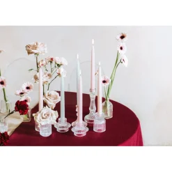 10 BOUGIES FLAMBEAUX CONIQUE 5H 24CM VIEUX ROSE