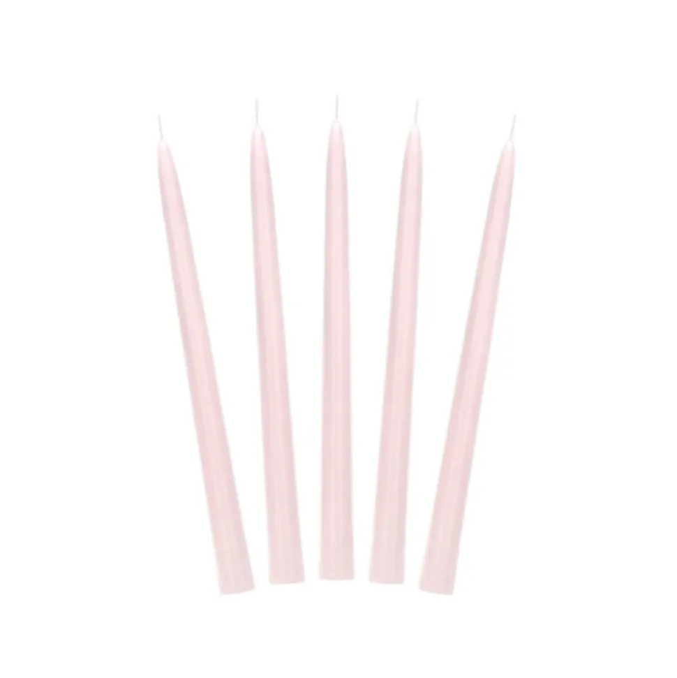 10 BOUGIES FLAMBEAUX CONIQUE 5H 24CM VIEUX ROSE