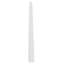 4 BOUGIES FLAMBEAUX NATURELLES 25CM 10H BLANC