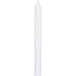 4 BOUGIES FLAMBEAUX RUSTIQUE 25CM 10H BLANC