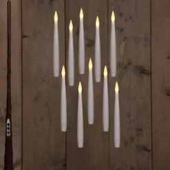 10 BOUGIES LED 15CM BLANC AVEC BAGUETTE MAGIQUE