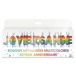 BOUGIES LETTRES JOYEUX ANNIVERSAIRE 5.5CM RAINBOW