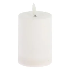 BOUGIE SOLAIRE LED CYLINDRIQUE 7X10CM BLANC