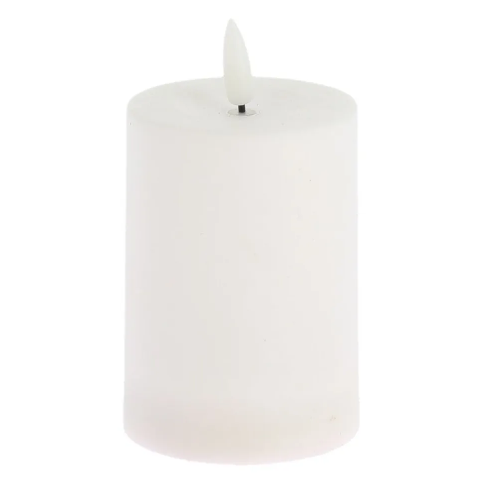BOUGIE SOLAIRE LED CYLINDRIQUE 7X10CM BLANC
