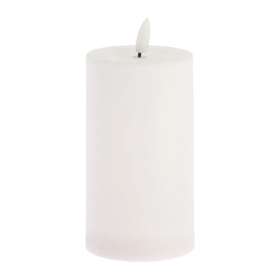 BOUGIE SOLAIRE LED CYLINDRIQUE 7X12CM BLANC