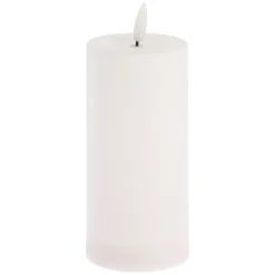 BOUGIE SOLAIRE LED CYLINDRIQUE 7X15CM BLANC