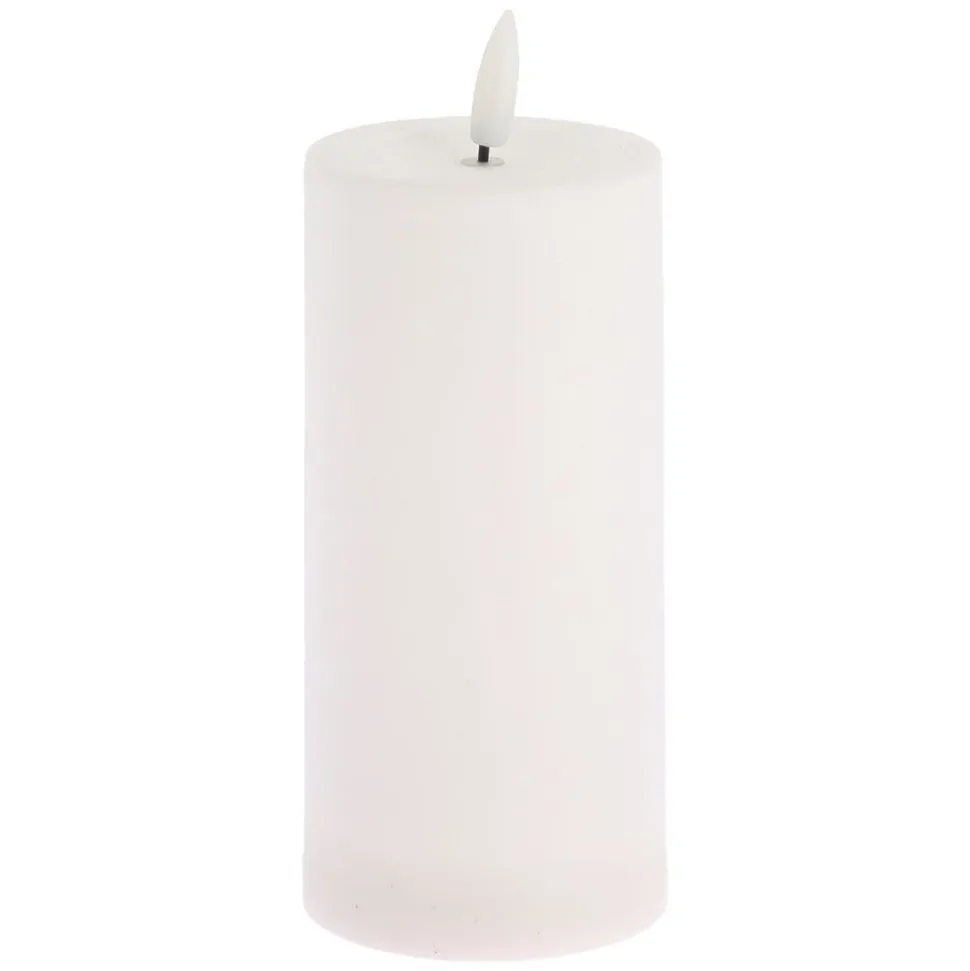 BOUGIE SOLAIRE LED CYLINDRIQUE 7X15CM BLANC